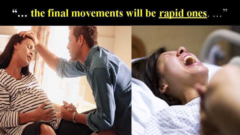 “… the final movements will be rapid ones. …” 