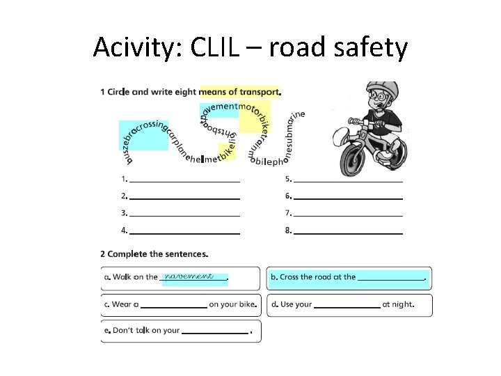 Acivity: CLIL – road safety 