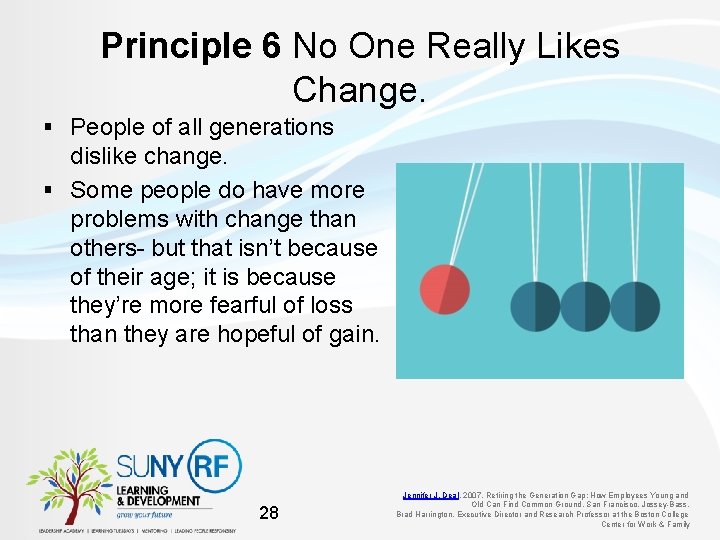 Principle 6 No One Really Likes Change. § People of all generations dislike change.