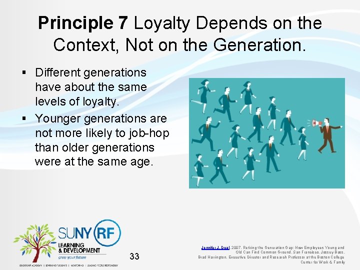 Principle 7 Loyalty Depends on the Context, Not on the Generation. § Different generations