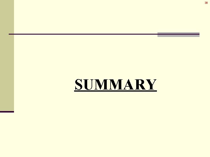 38 SUMMARY 38 SUMMARY