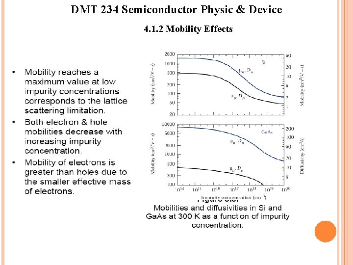 DMT 234 Semiconductor Physic & Device 4. 1. 2 Mobility Effects 