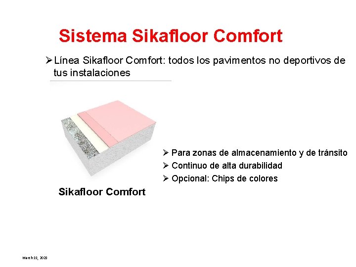 Sistema Sikafloor Comfort Ø Línea Sikafloor Comfort: todos los pavimentos no deportivos de tus