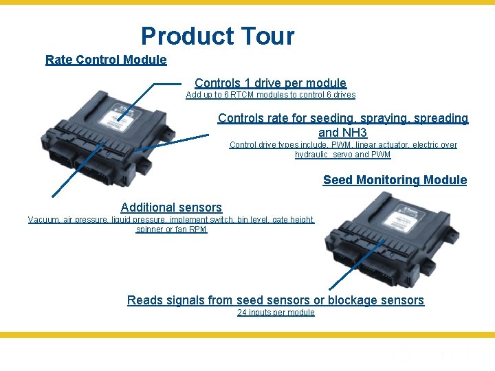 Product Tour Rate Control Module Controls 1 drive per module Add up to 6