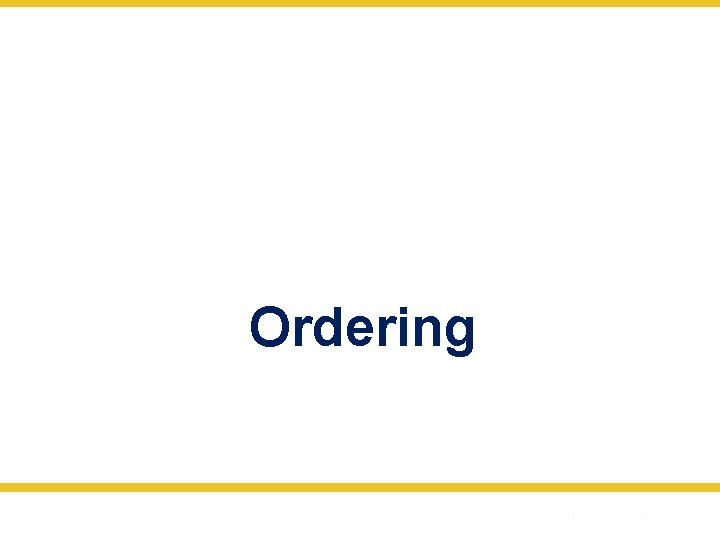 Ordering 