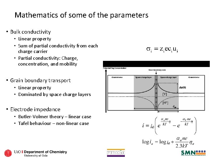 Mathematics of some of the parameters • Bulk conductivity • Linear property • Sum