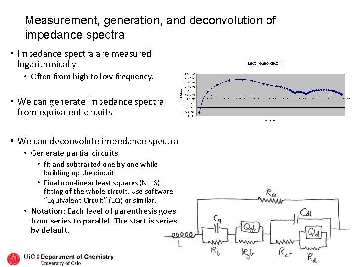 Measurement, generation, and deconvolution of impedance spectra • Impedance spectra are measured logarithmically •