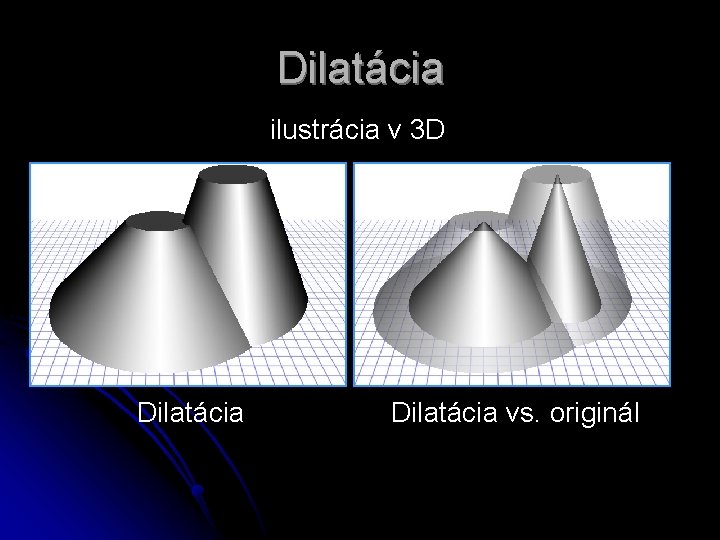 Dilatácia ilustrácia v 3 D Dilatácia vs. originál Dilatácia ilustrácia v 3 D Dilatácia vs. originál