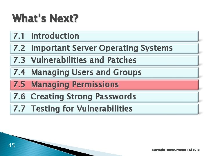 What’s Next? 7. 1 Introduction 7. 2 Important Server Operating Systems 7. 3 Vulnerabilities