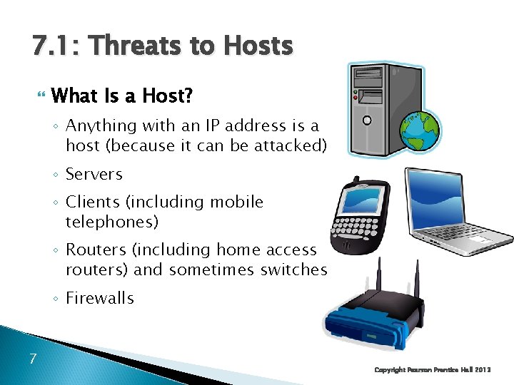 7. 1: Threats to Hosts What Is a Host? ◦ Anything with an IP