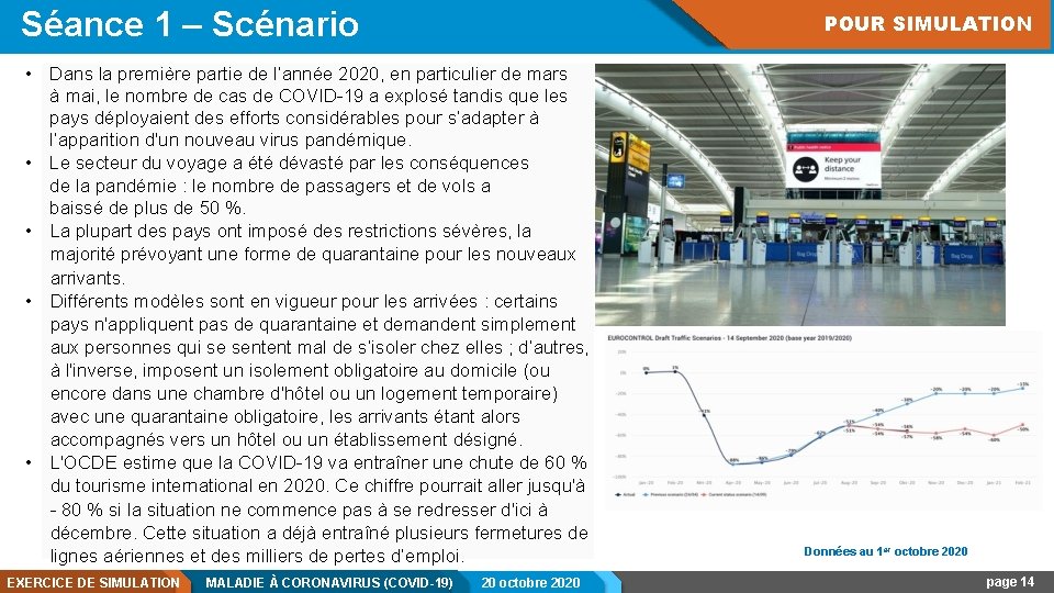 Séance 1 – Scénario POUR SIMULATION • Dans la première partie de l’année 2020,