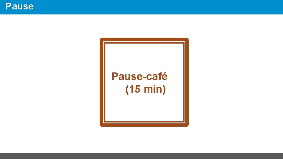 Pause-café (15 min) 