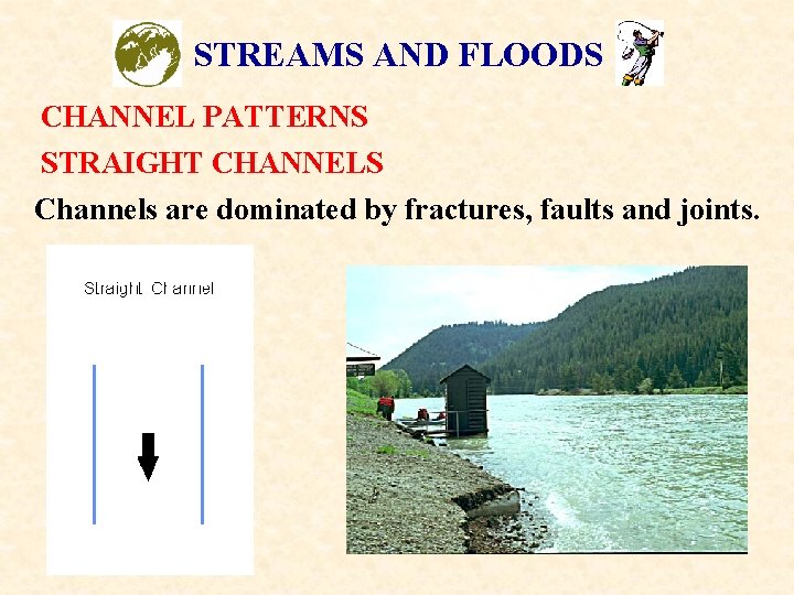 STREAMS AND FLOODS CHANNEL PATTERNS STRAIGHT CHANNELS Channels are dominated by fractures, faults and