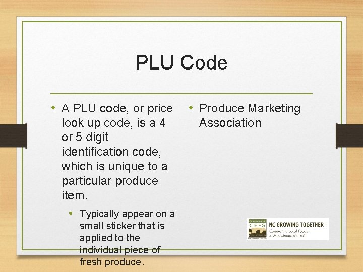 PLU Code • A PLU code, or price look up code, is a 4