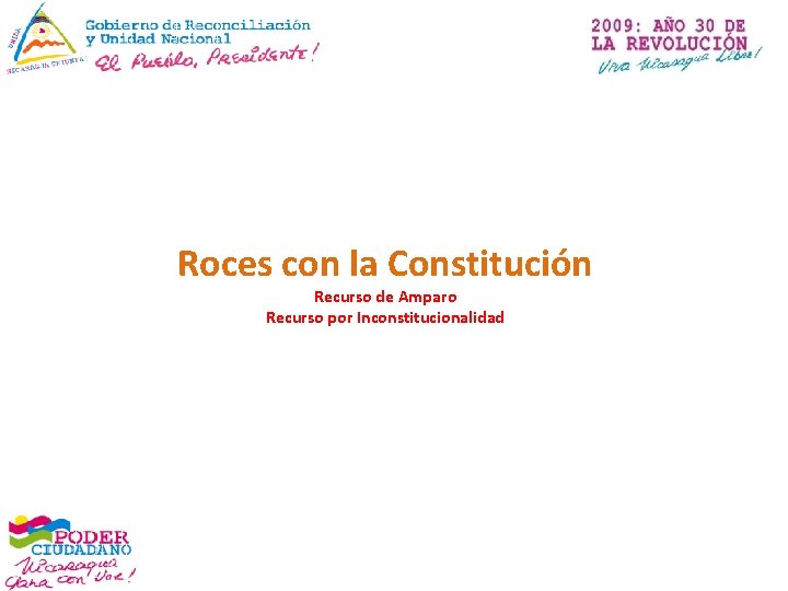 Roces con la Constitución Recurso de Amparo Recurso por Inconstitucionalidad 