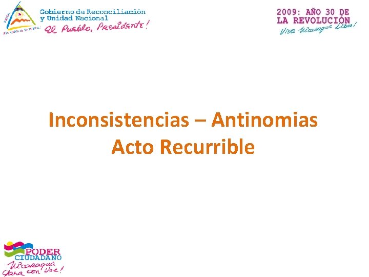 Inconsistencias – Antinomias Acto Recurrible 