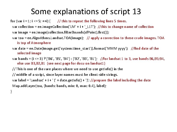 Some explanations of script 13 for (var i = 1; i <= 5; ++i)