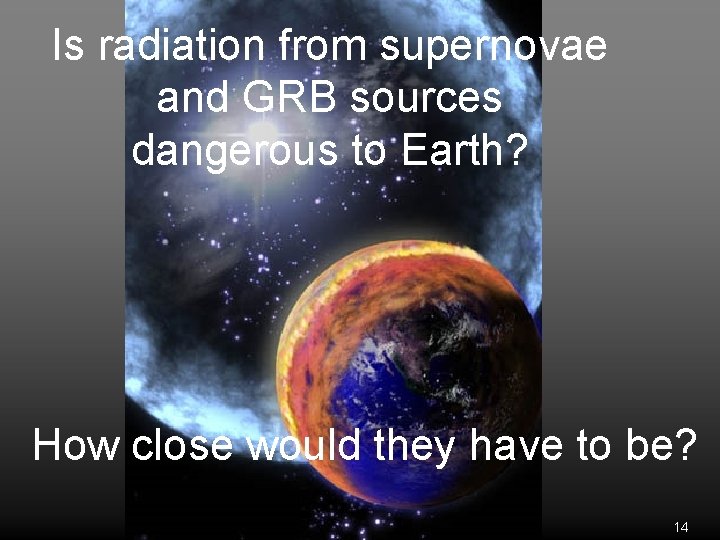 Is radiation from supernovae and GRB sources dangerous to Earth? How close would they