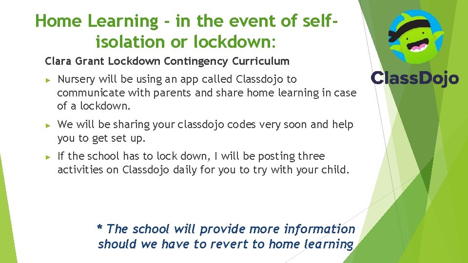 Home Learning - in the event of selfisolation or lockdown: Clara Grant Lockdown Contingency