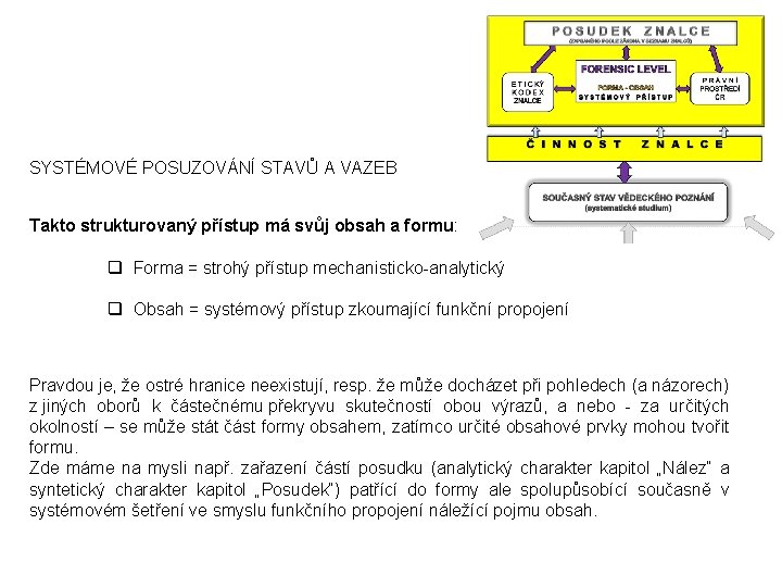 SYSTÉMOVÉ POSUZOVÁNÍ STAVŮ A VAZEB Takto strukturovaný přístup má svůj obsah a formu: q