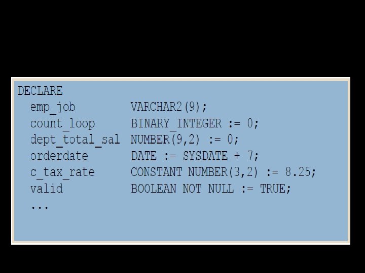 Mendeklarasikan Varible 