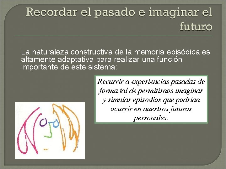 La naturaleza constructiva de la memoria episódica es altamente adaptativa para realizar una función La naturaleza constructiva de la memoria episódica es altamente adaptativa para realizar una función
