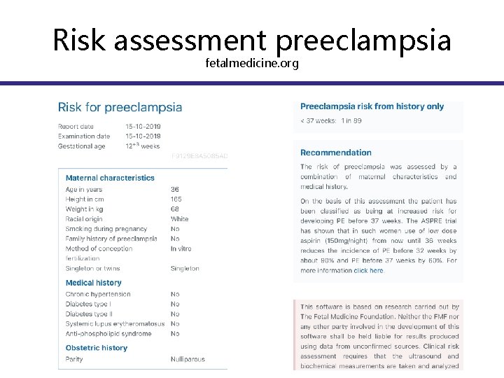 Risk assessment preeclampsia fetalmedicine. org 