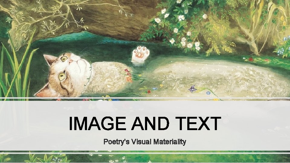 IMAGE AND TEXT Poetry’s Visual Materiality 