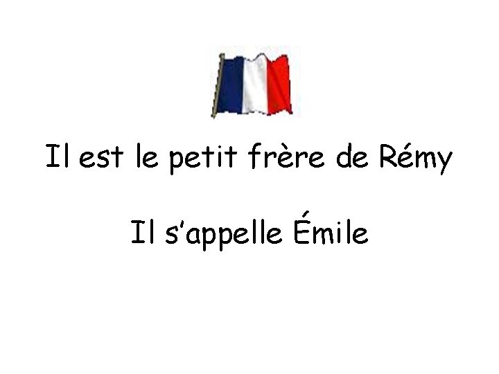 Il est le petit frère de Rémy Il s’appelle Émile 