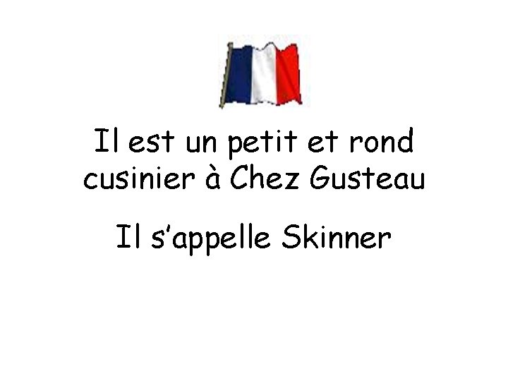 Il est un petit et rond cusinier à Chez Gusteau Il s’appelle Skinner 