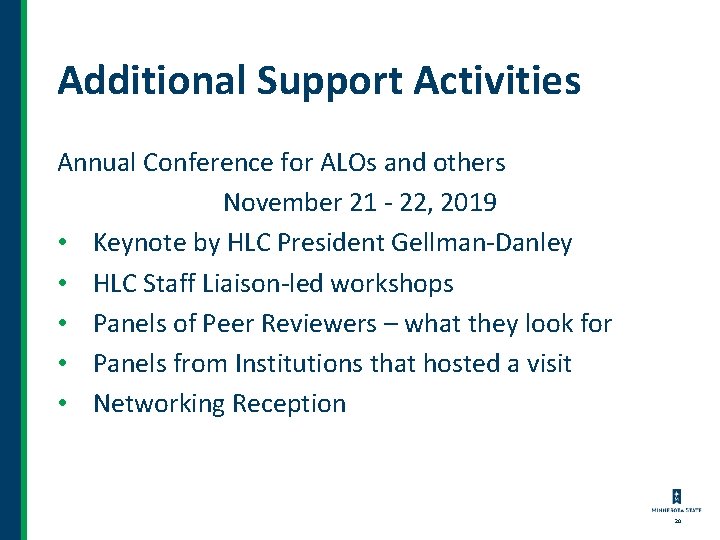 Additional Support Activities Annual Conference for ALOs and others November 21 - 22, 2019