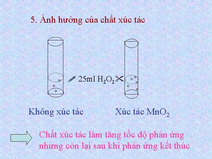 5. Ảnh hưởng của chất xúc tác 25 ml H 2 O 2 Không