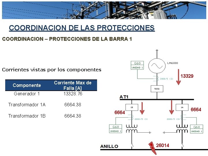 COORDINACION DE LAS PROTECCIONES COORDINACION – PROTECCIONES DE LA BARRA 1 Corrientes vistas por