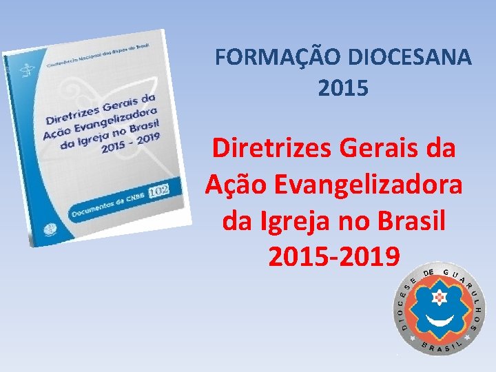 FORMAÇÃO DIOCESANA 2015 Diretrizes Gerais da Ação Evangelizadora da Igreja no Brasil 2015 -2019