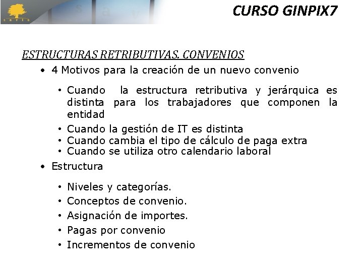 CURSO GINPIX 7 ESTRUCTURAS RETRIBUTIVAS. CONVENIOS • 4 Motivos para la creación de un CURSO GINPIX 7 ESTRUCTURAS RETRIBUTIVAS. CONVENIOS • 4 Motivos para la creación de un
