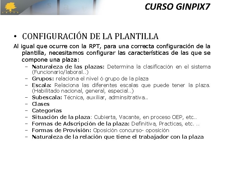CURSO GINPIX 7 • CONFIGURACIÓN DE LA PLANTILLA Al igual que ocurre con la CURSO GINPIX 7 • CONFIGURACIÓN DE LA PLANTILLA Al igual que ocurre con la