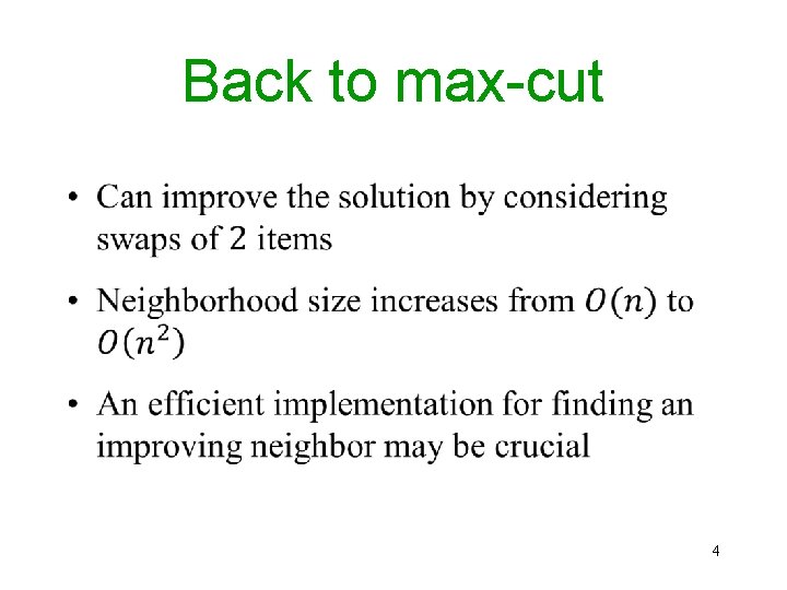 Back to max-cut • 4 Back to max-cut • 4