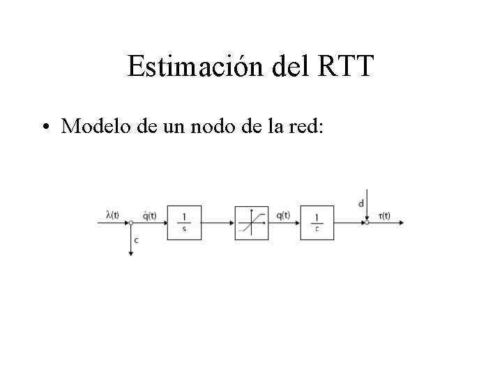 Estimación del RTT • Modelo de un nodo de la red: 