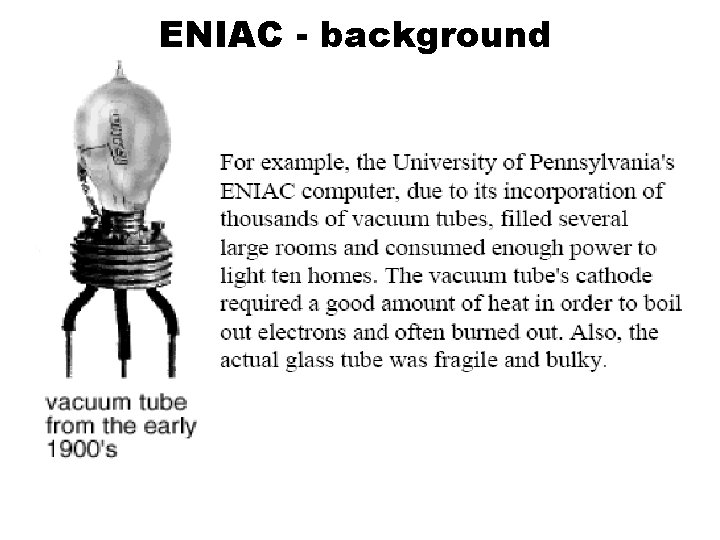ENIAC - background ENIAC - background