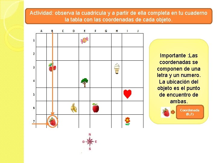 Actividad: observa la cuadricula y a partir de ella completa en tu cuaderno la