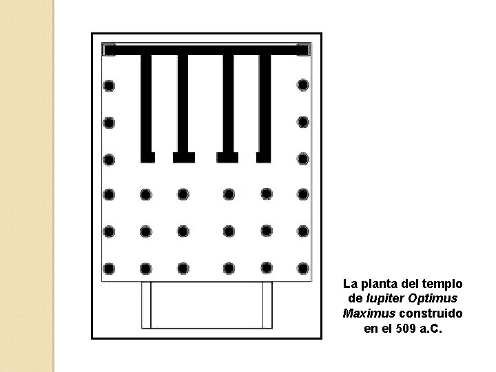 La planta del templo de Iupiter Optimus Maximus construido en el 509 a. C.