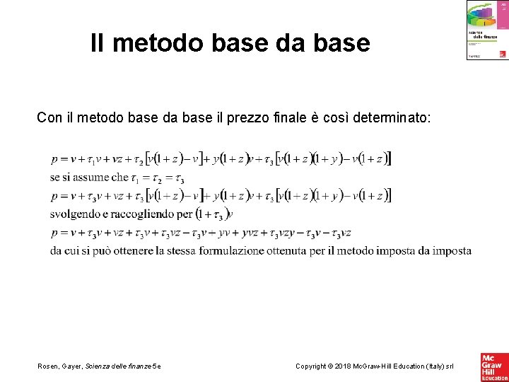 Il metodo base da base Con il metodo base da base il prezzo finale