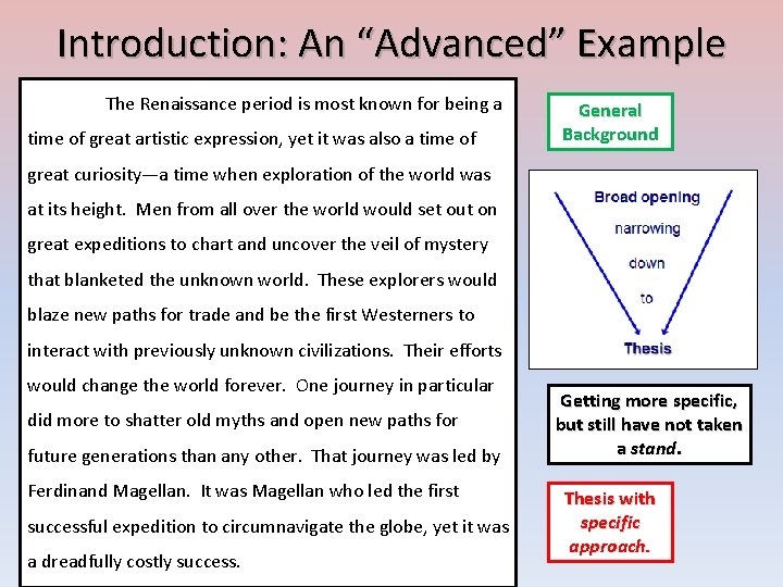 Introduction: An “Advanced” Example The Renaissance period is most known for being a time