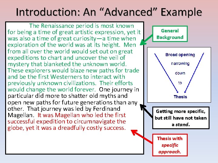 Introduction: An “Advanced” Example The Renaissance period is most known for being a time