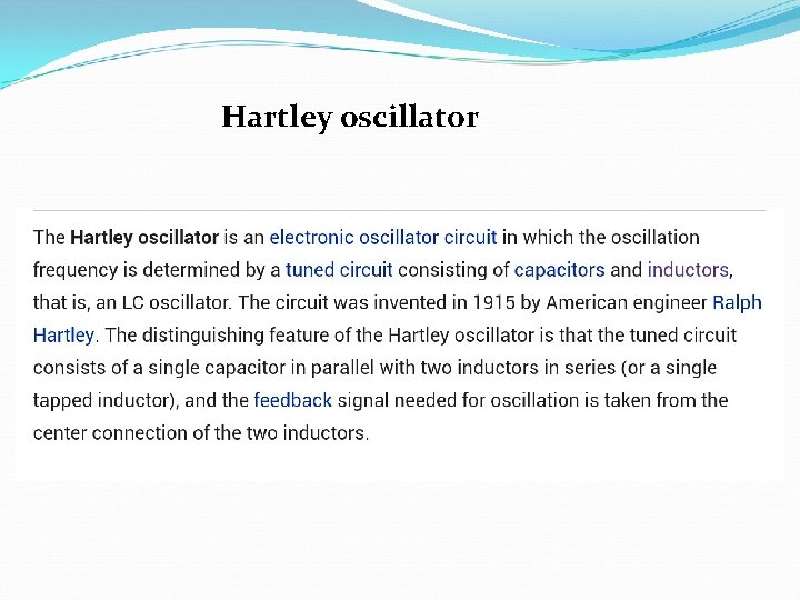 Hartley oscillator 