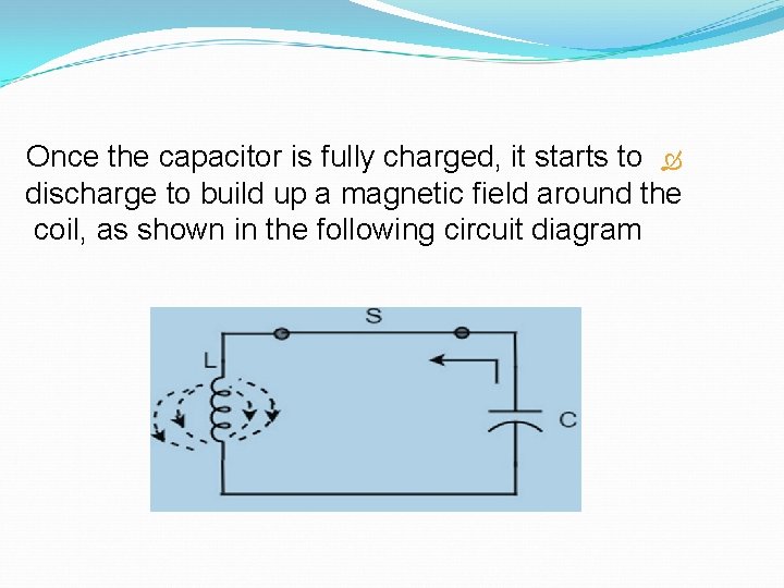Once the capacitor is fully charged, it starts to discharge to build up a