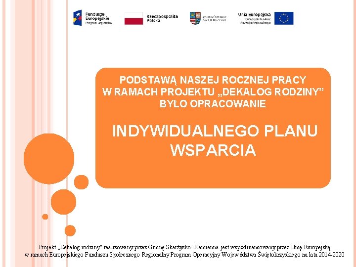 PODSTAWĄ NASZEJ ROCZNEJ PRACY W RAMACH PROJEKTU „DEKALOG RODZINY” BYŁO OPRACOWANIE INDYWIDUALNEGO PLANU WSPARCIA