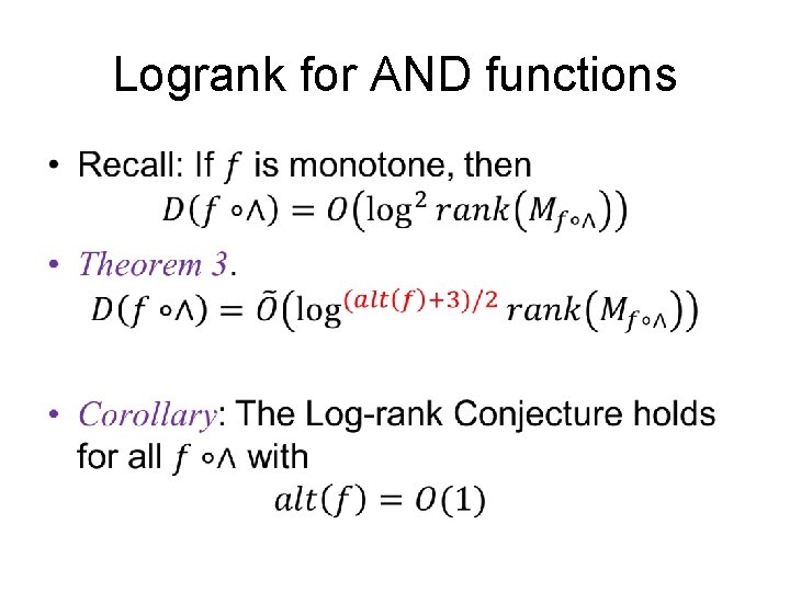 Logrank for AND functions • 