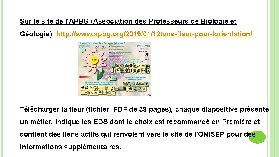 Sur le site de l'APBG (Association des Professeurs de Biologie et Géologie): http: //www.