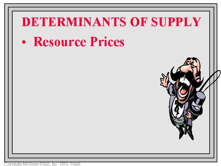 DETERMINANTS OF SUPPLY • Resource Prices Copyright Mc. Graw-Schill, Inc. 2002: Schill. 